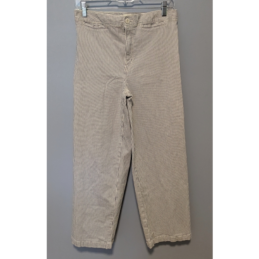 Madewell Emmett Wide-Leg Crop Pant smokey grape stripe size 28